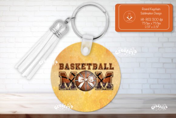 Basketball Mom Round Keychain Png Design Review