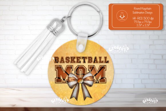 Basketball Mom Round Keychain Sublimation Design: A Versatile Craft Asset