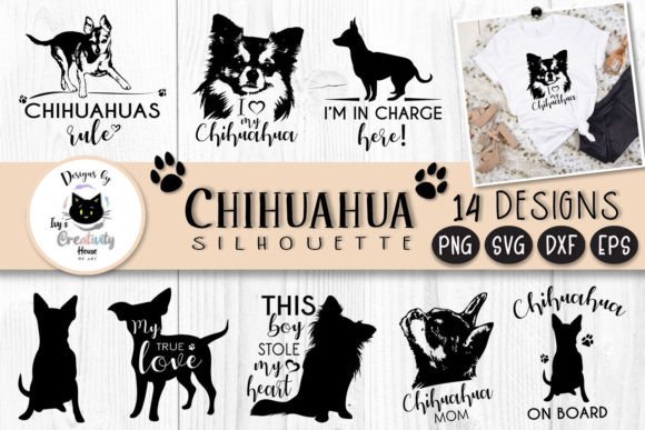 Chihuahua Dog Silhouette SVG Graphics for Creative Crafts