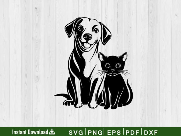 Dog and Cat SVG Vector File: A Versatile Graphic Design Asset for Content Creators