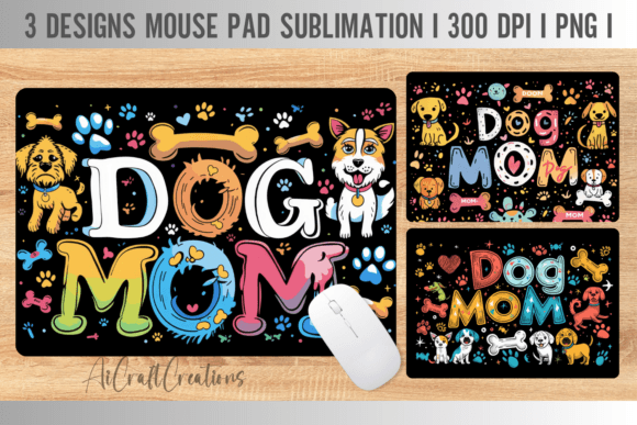 Dog Mom Cartoons Mouse Pad – A Versatile Graphic Design Asset for Crafters