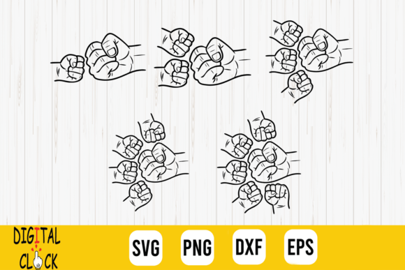 Family Fist Bump Graphics for Crafts and Cricut Projects