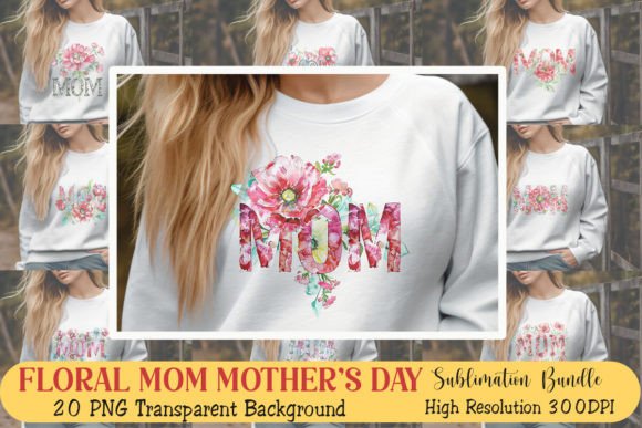 Floral Mom Mother’s Day Sublimation: A Design Asset for Crafts and Graphics
