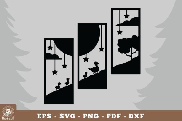 Mom and Baby Duck Home Decor SVG: Graphics for Crafts