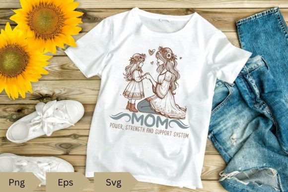 Mom Power Strength and Support System: A Graphic Design Asset for Crafts & Branding