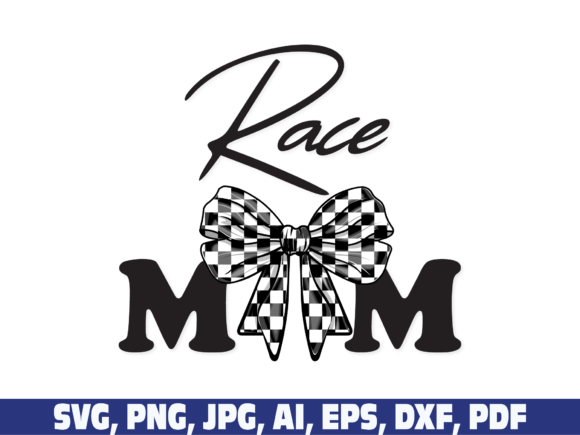 Race Mom Racing Checkered Coquette Bow: A Versatile Graphic Design Asset for Crafts and Blogs