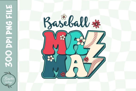 Retro Baseball Mama Sporty Mom PNG: A Design with Heart and Versatility
